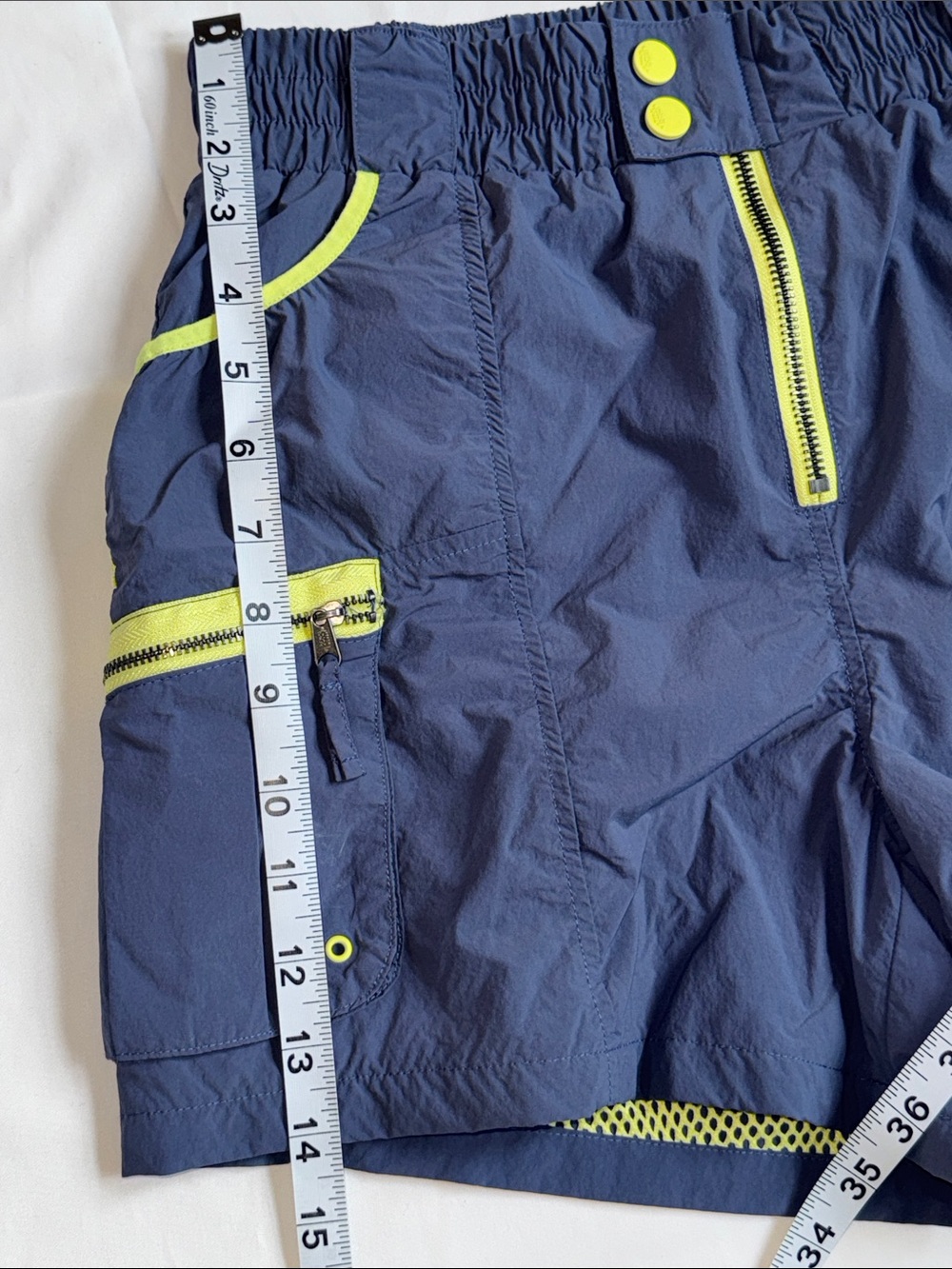 FP Movement by Free People Navy Shorts with Neon Yellow Trim - Picture 8 of 9